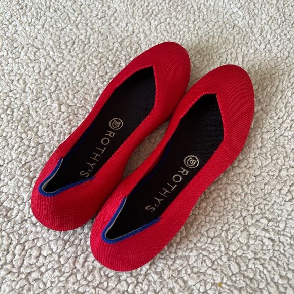 Rothy's Shoes Rothys Round Toe Womens Flats Bright Red Poshmark